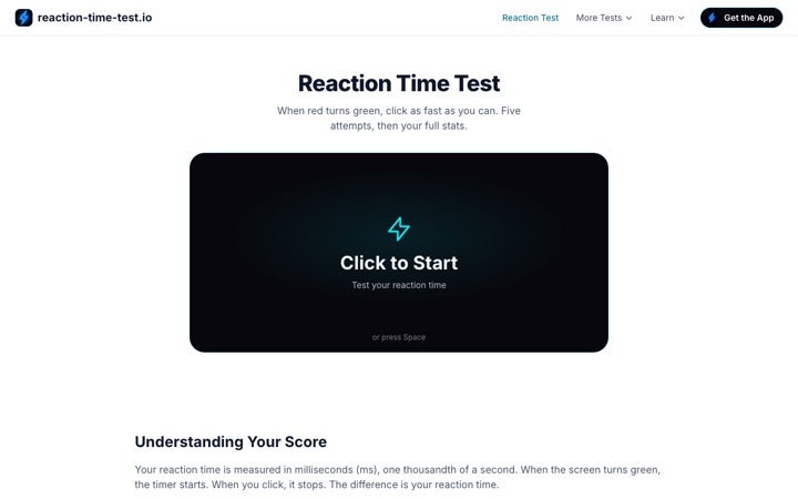 Reaction Time Test: the dark test arena, click when red turns green